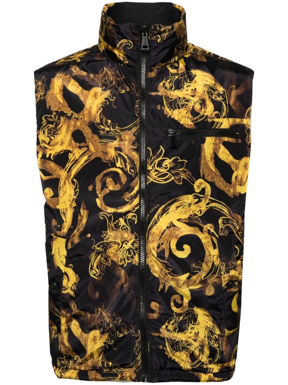 baroque-print reversible padded gilet - 1