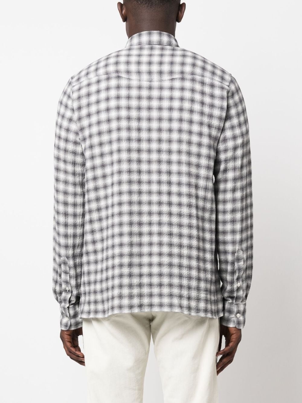 graphic-print seersucker shirt - 4