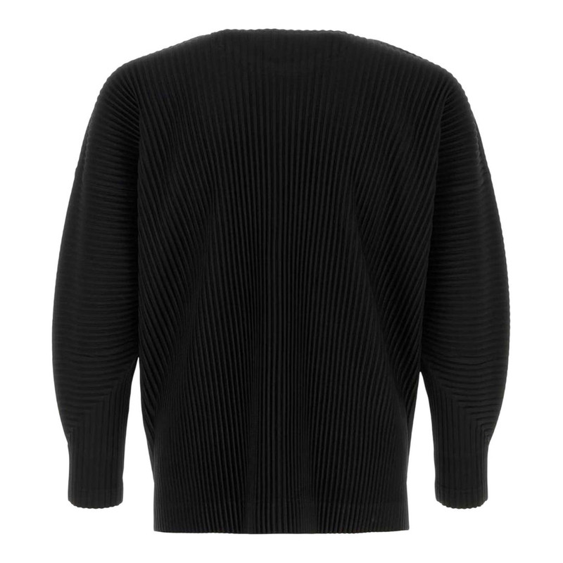 ISSEY MIYAKE Black Ribbed Knit Sweater outlook