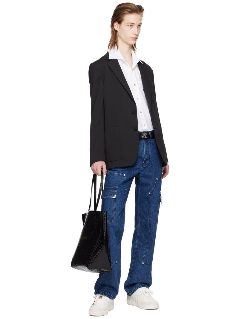 Palm Angels Black Monogram Pocket Blazer outlook