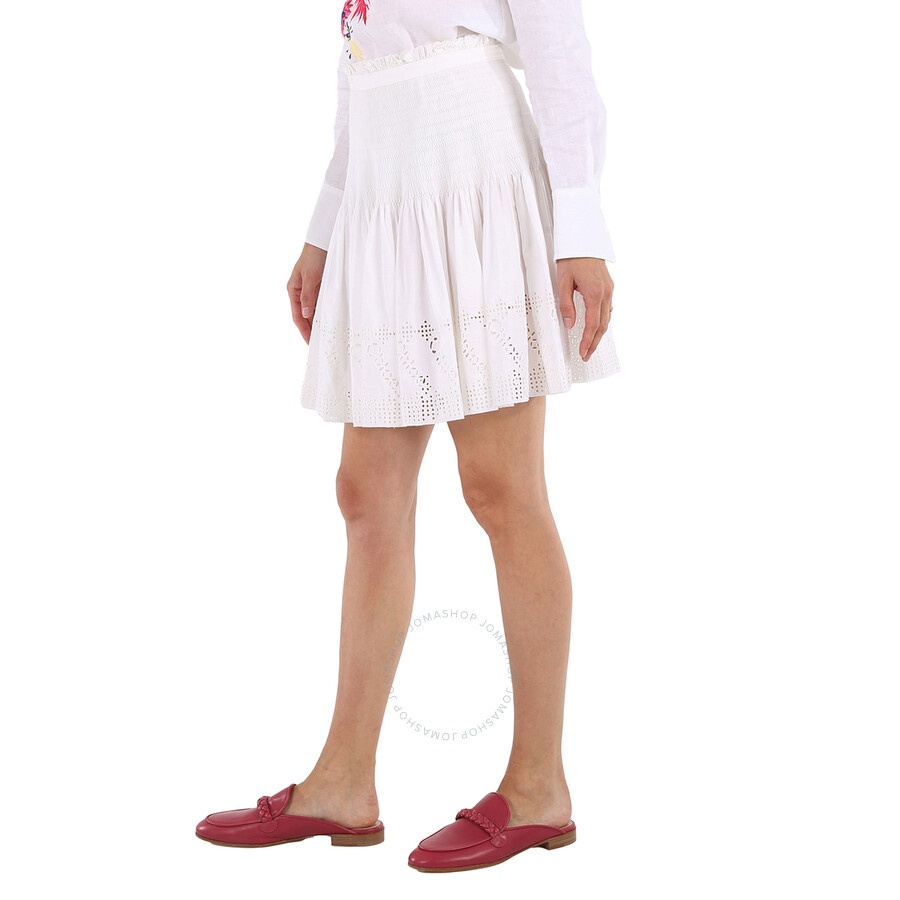 Chloe Ladies White Pleated Mini Skirt - 4