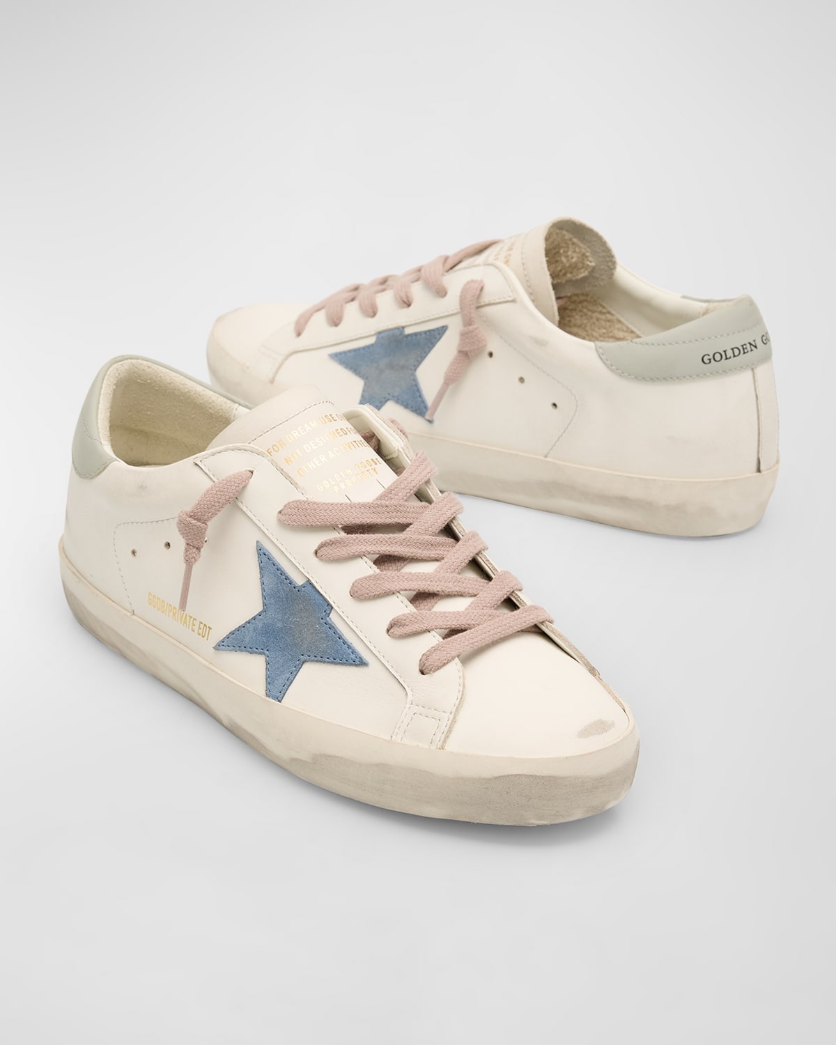 Superstar Mixed Leather Low-Top Sneakers - 8