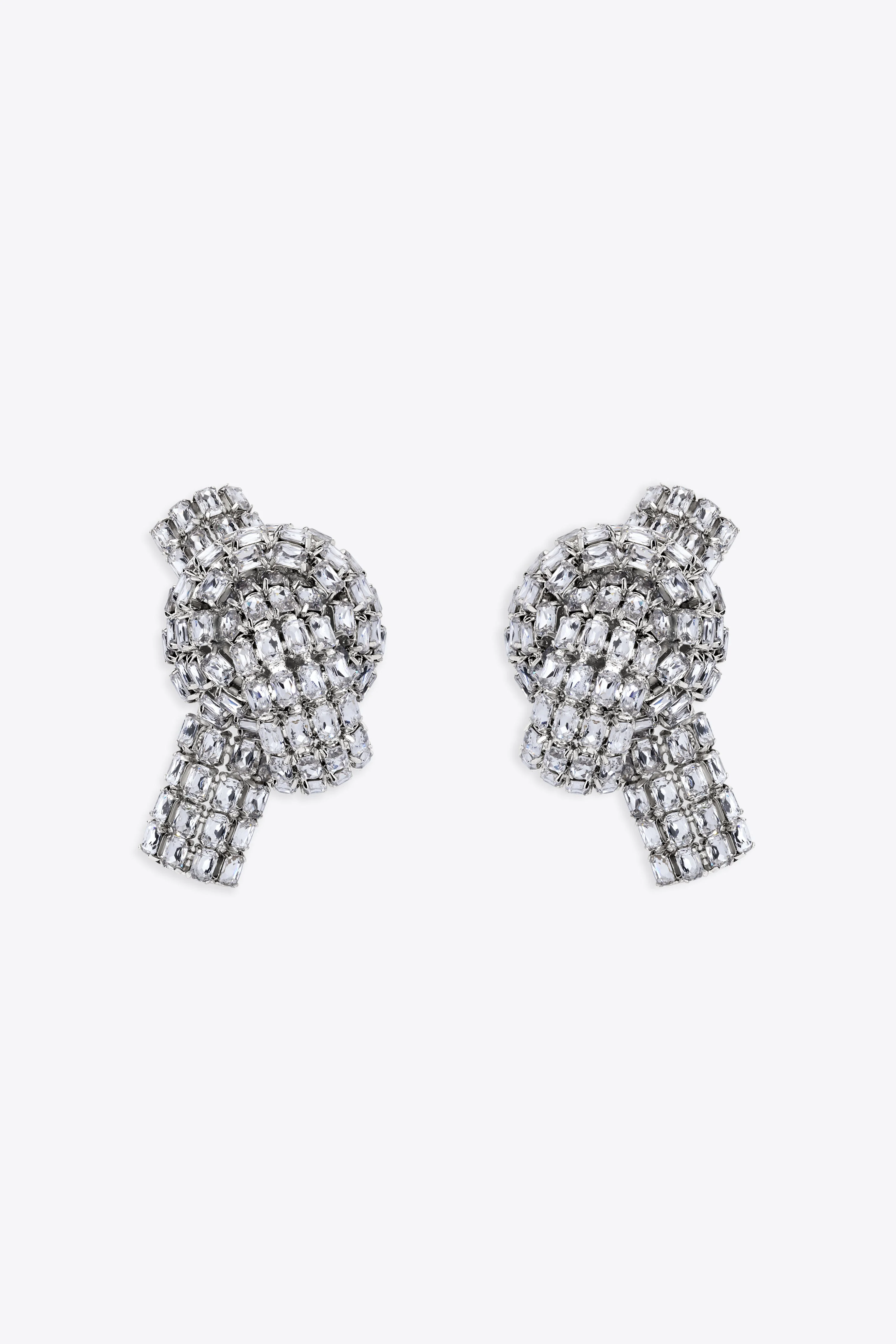 CRYSTAL PAVE KNOT EARRINGS - 1
