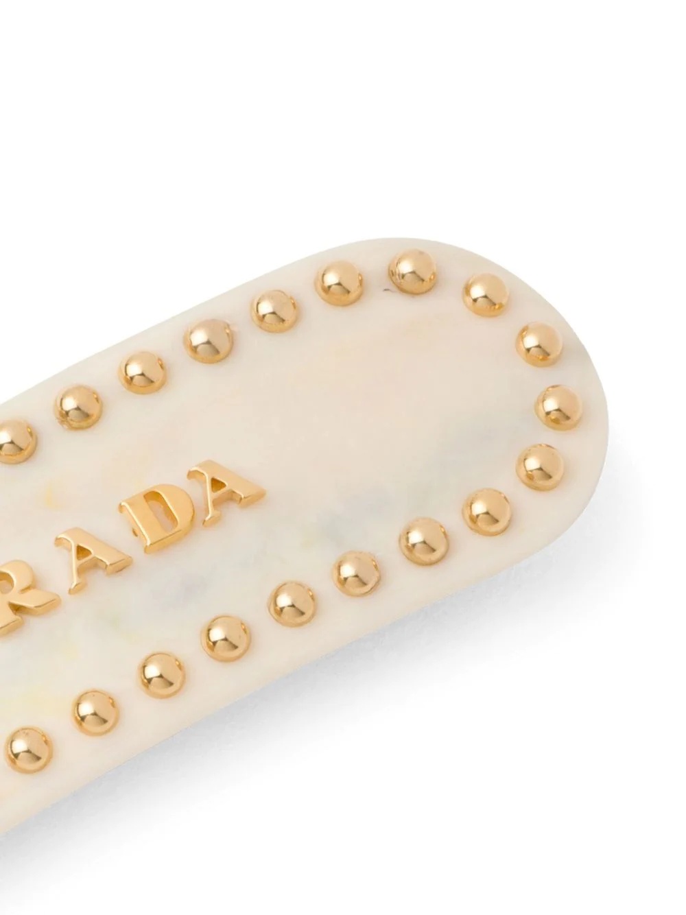 studded logo-lettering hair clip - 3