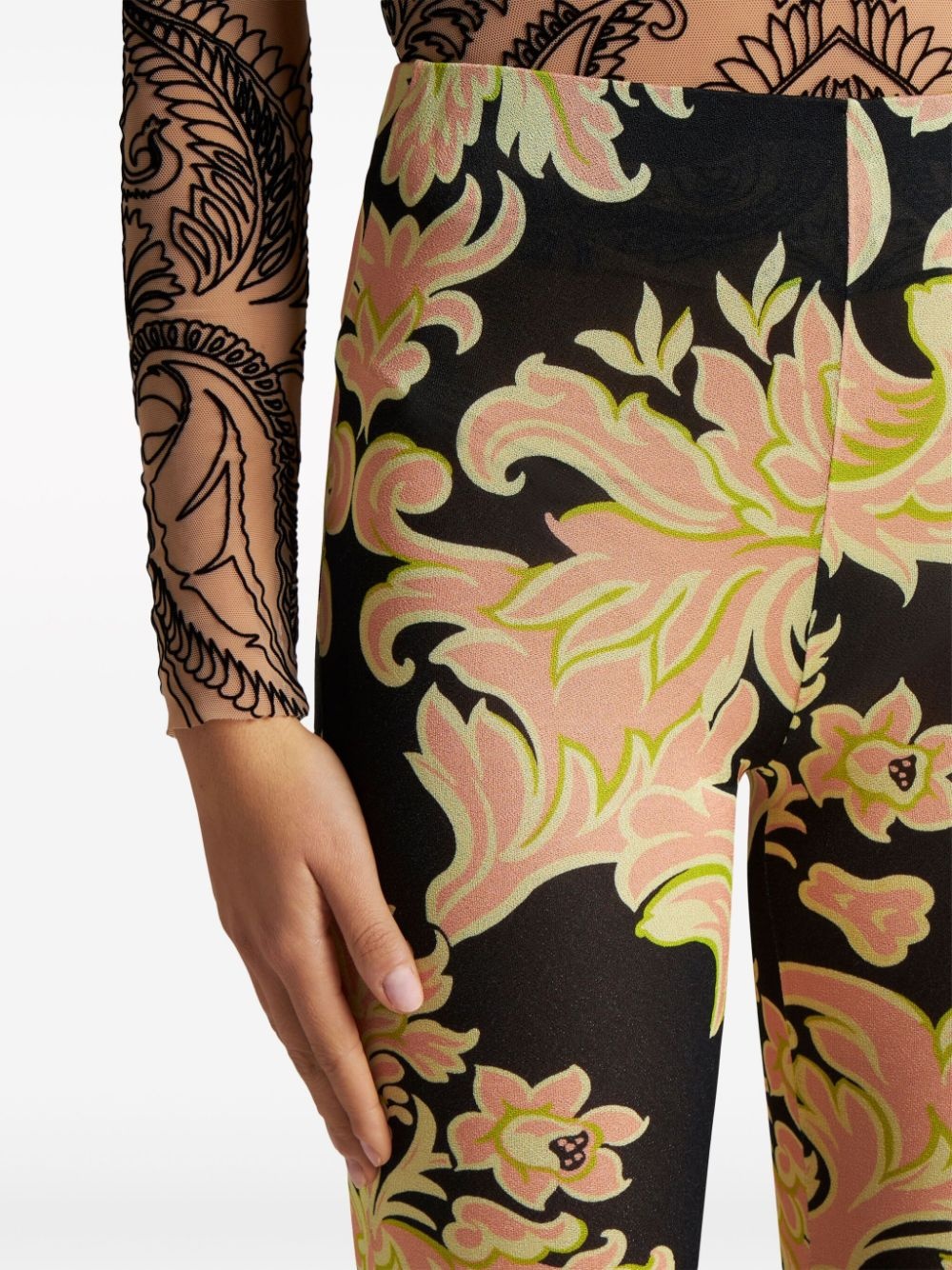 floral-print high-waisted trousers - 5