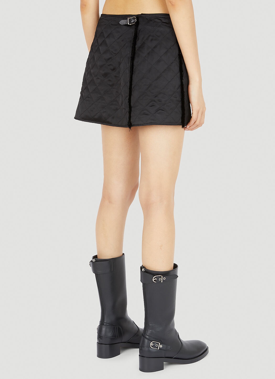Quilted Buckle Mini Skirt - 4