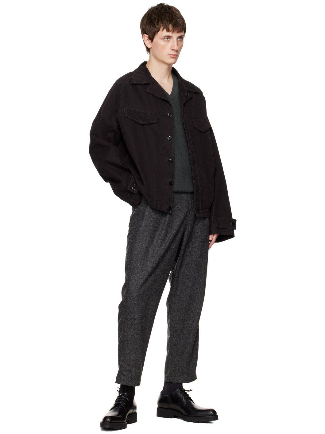 Gray Belted Trousers - 4