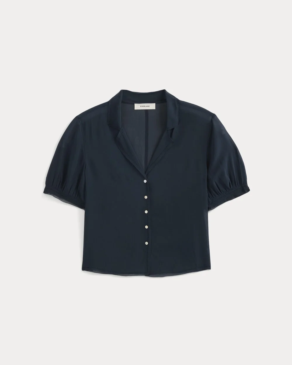 NOTCH COLLAR SHIRT IN SILK GEORGETTE - 1