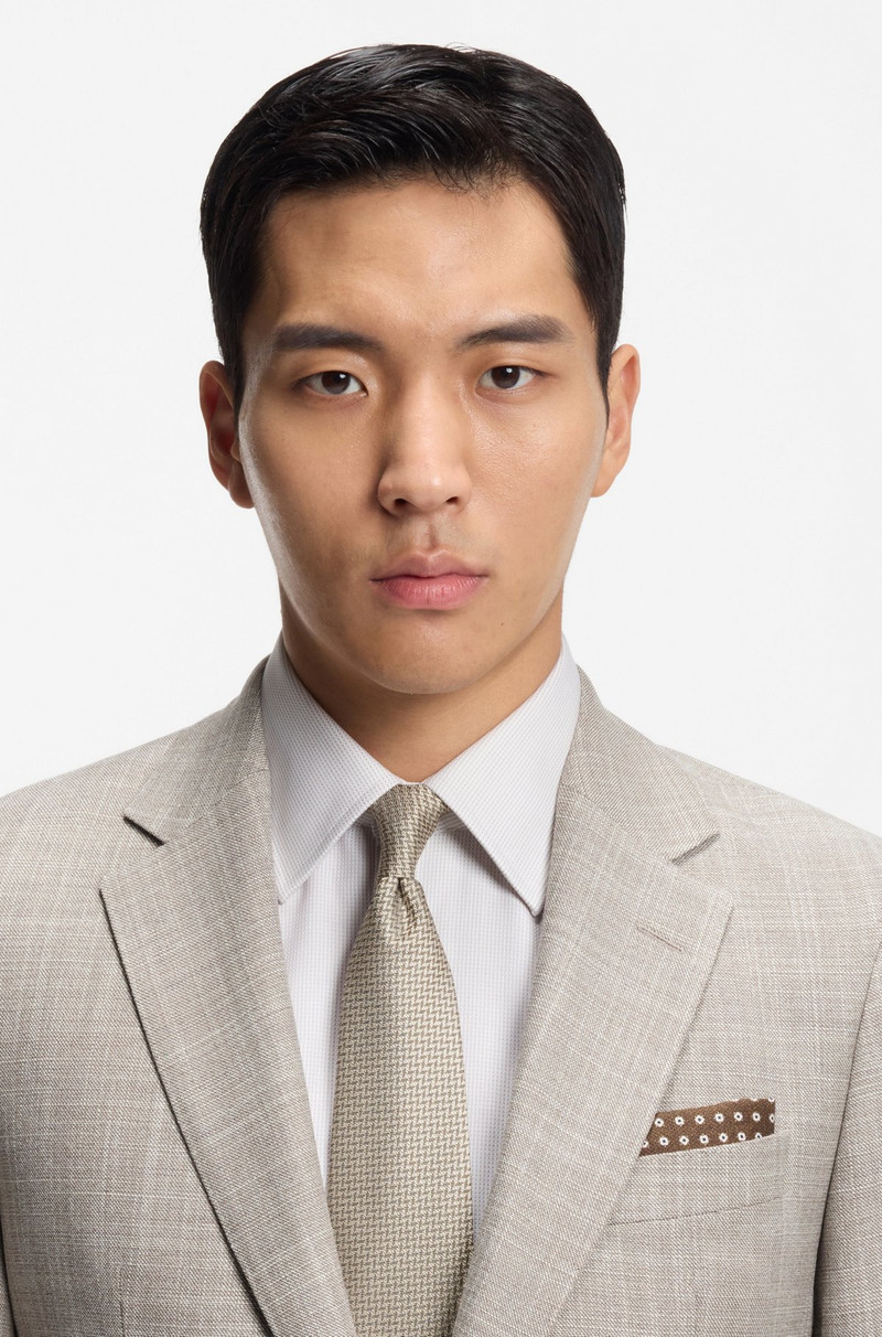 BOSS DOUBLE-PRINT POCKET SQUARE IN ITALIAN SILK outlook