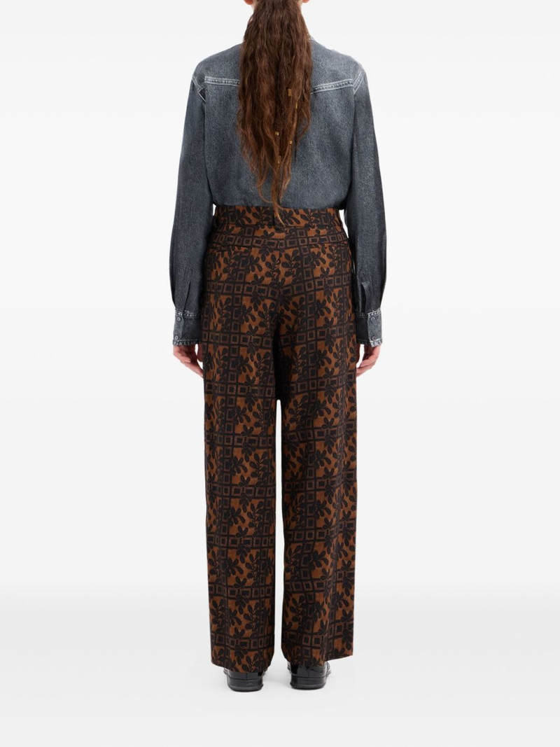 pleated-front floral-print trousers 3