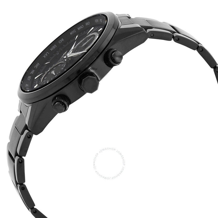 Citizen - Citizen Perpetual Alarm World Time Chronograph GMT Black Dial Men's Watch AT8265-81E - 2