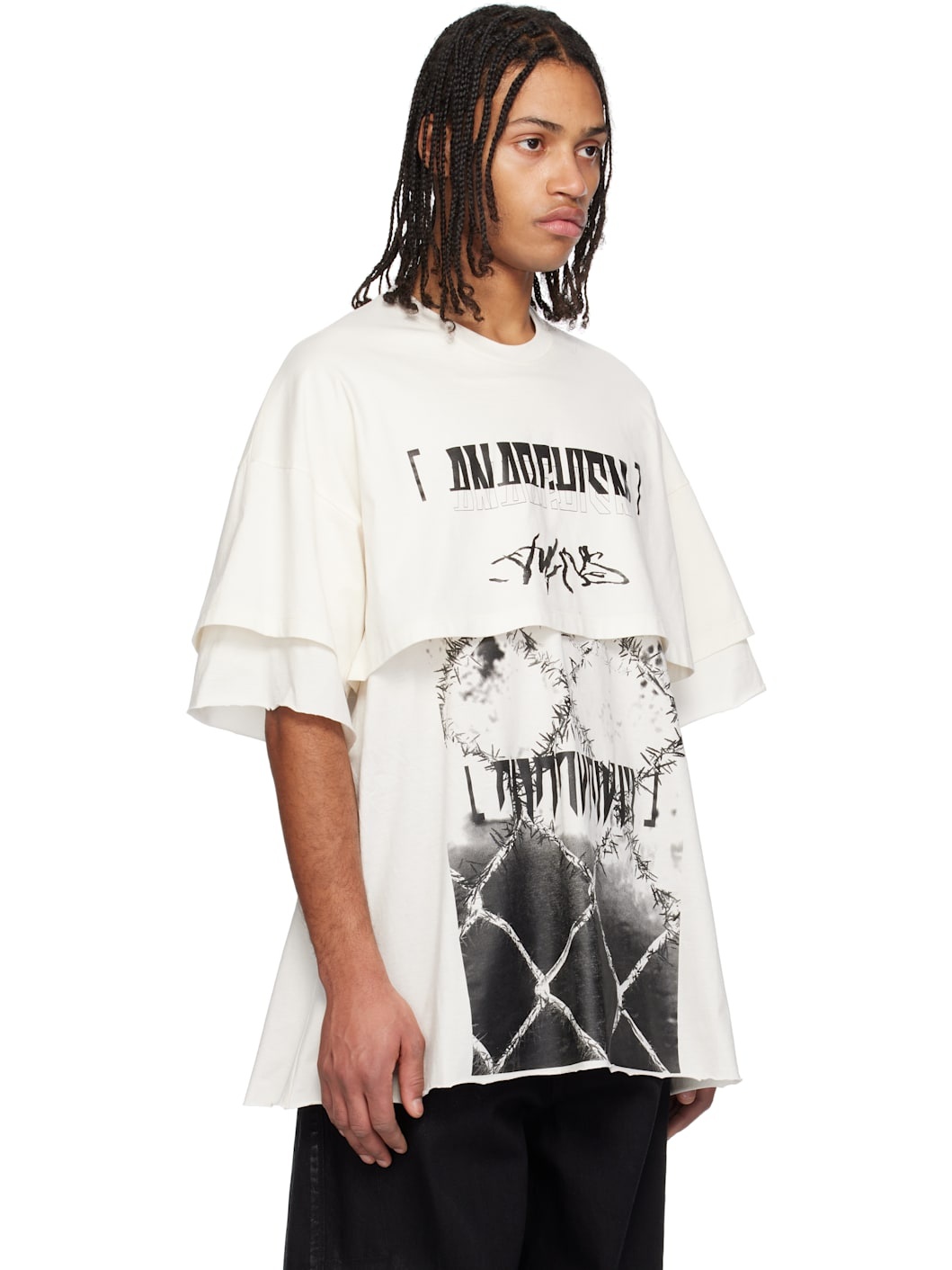 Off-White Ana-Cropped Double JD T-shirt - 2