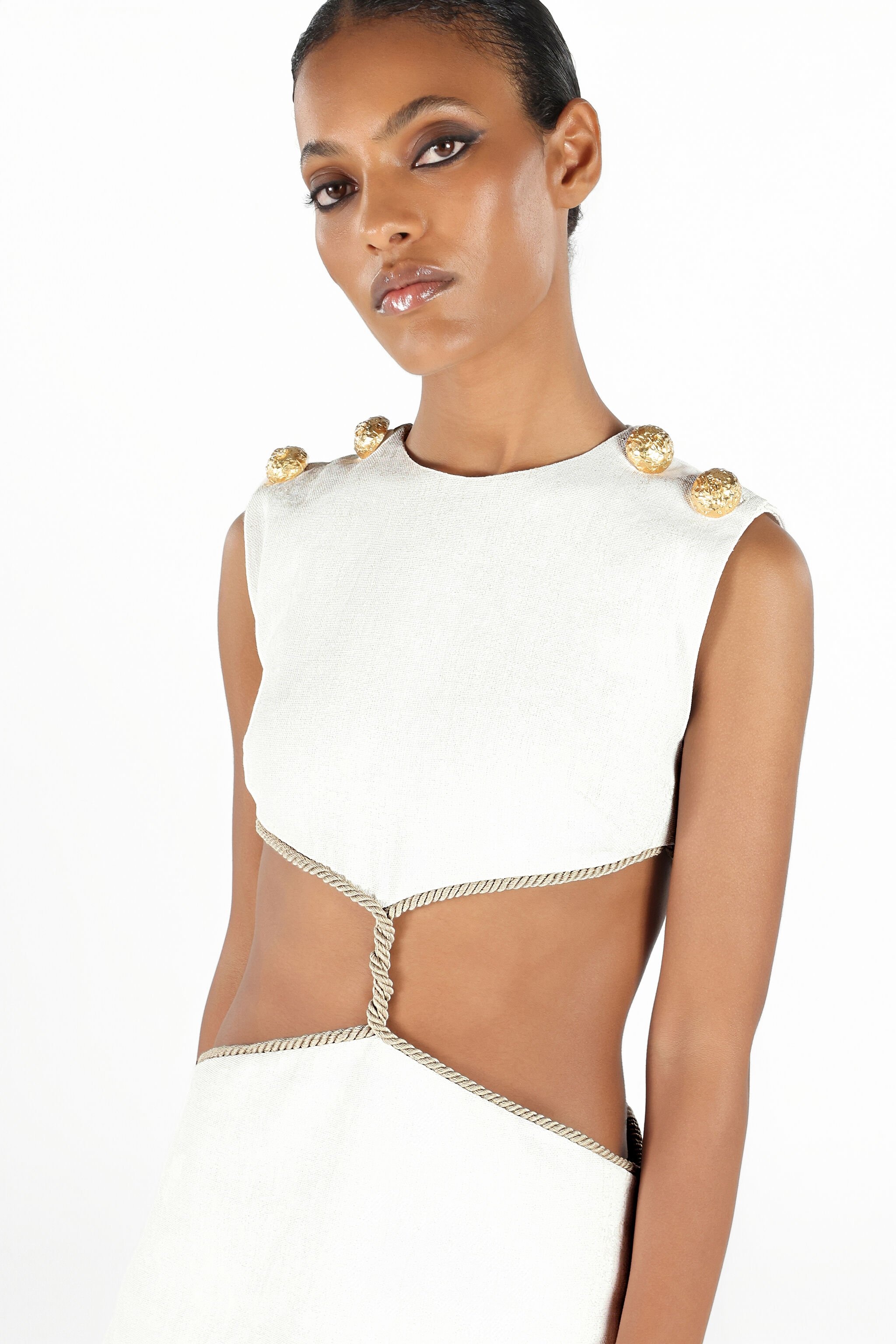 Wall Print Cut-Out Mini Dress - 7
