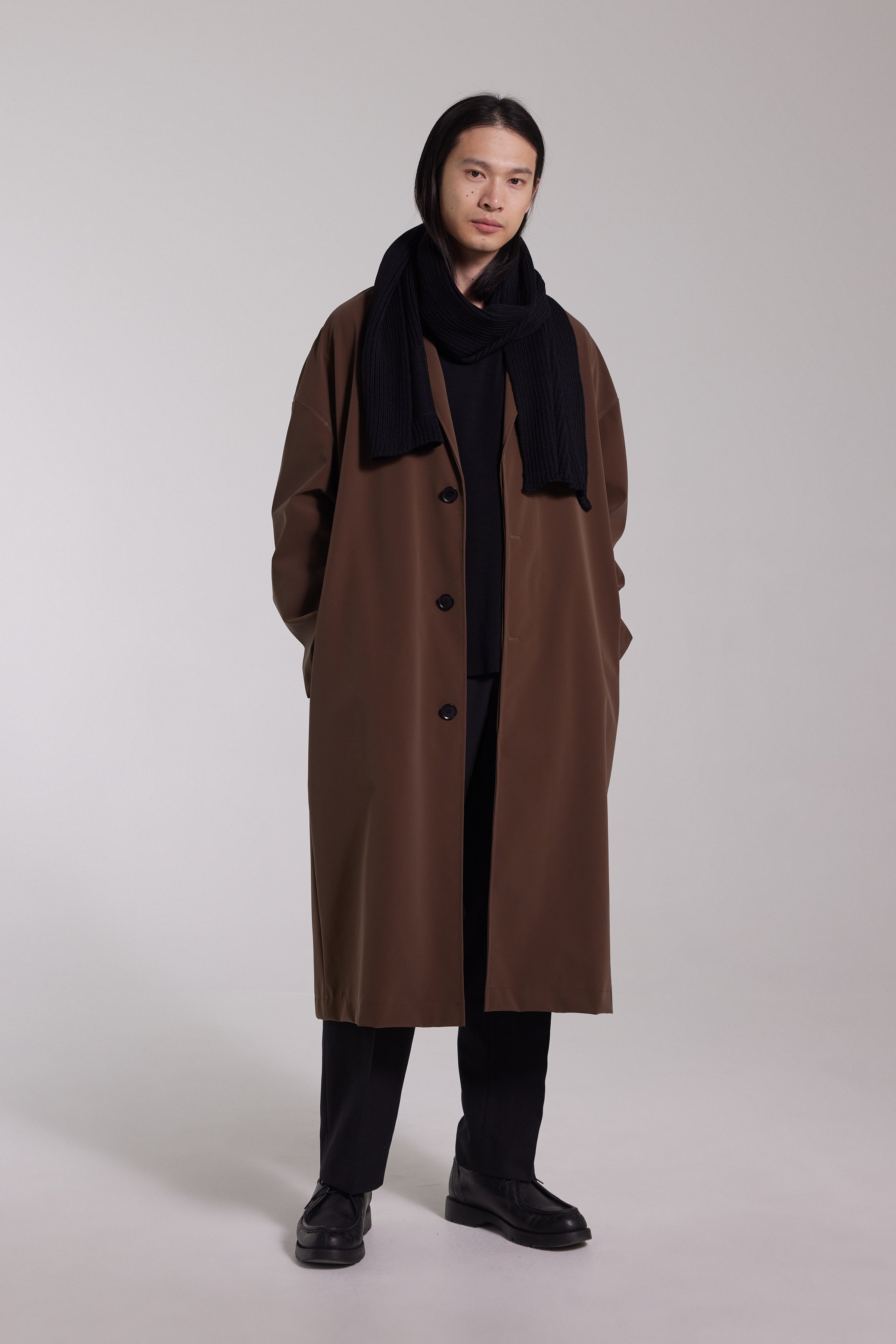 Rydberg Long Matte Raincoat Dark Brown - 2