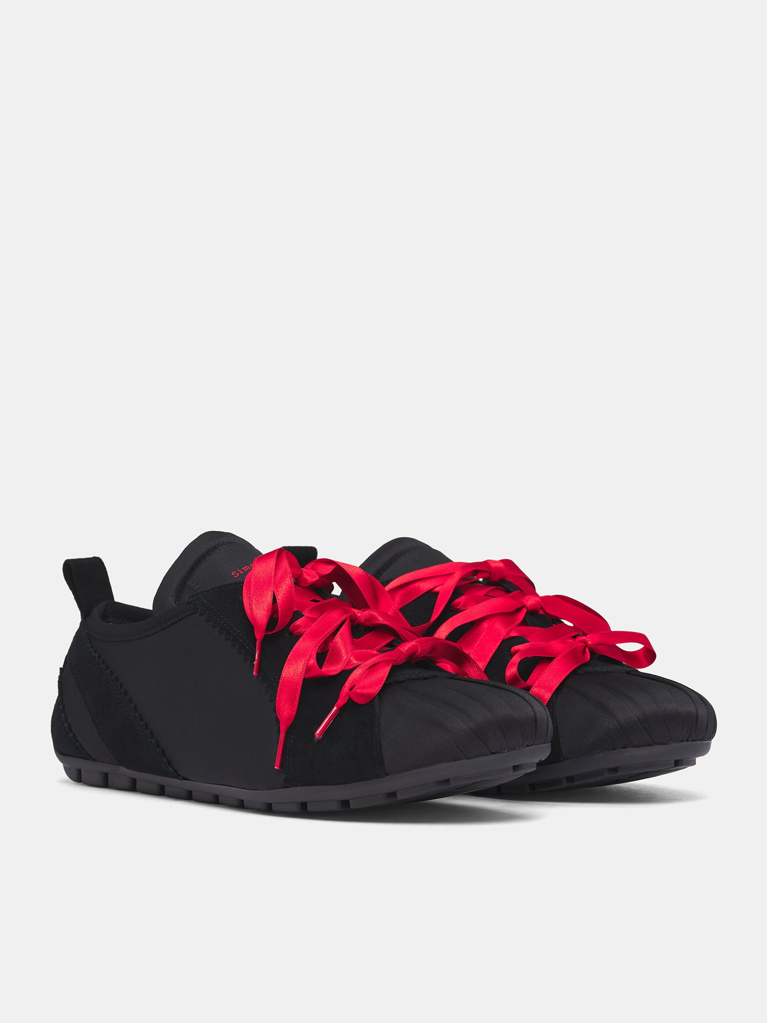 Black Suede Ballerina Grip Trainers - 2