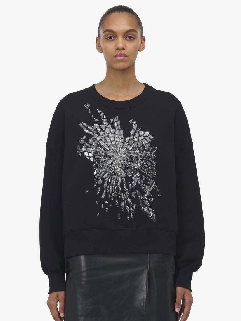 Smashed Glass Embroidered Sweatshirt - 1