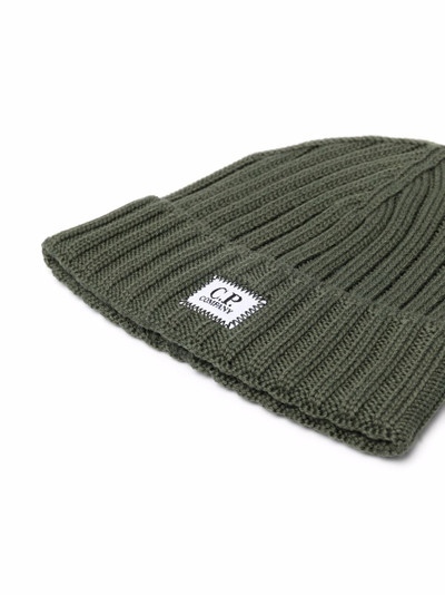 C.P. Company logo-patch ribbed beanie outlook