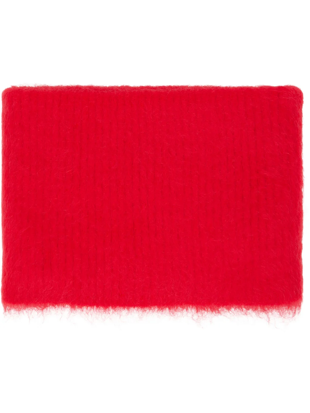 Red Brushed Knit Neck Warmer - 1