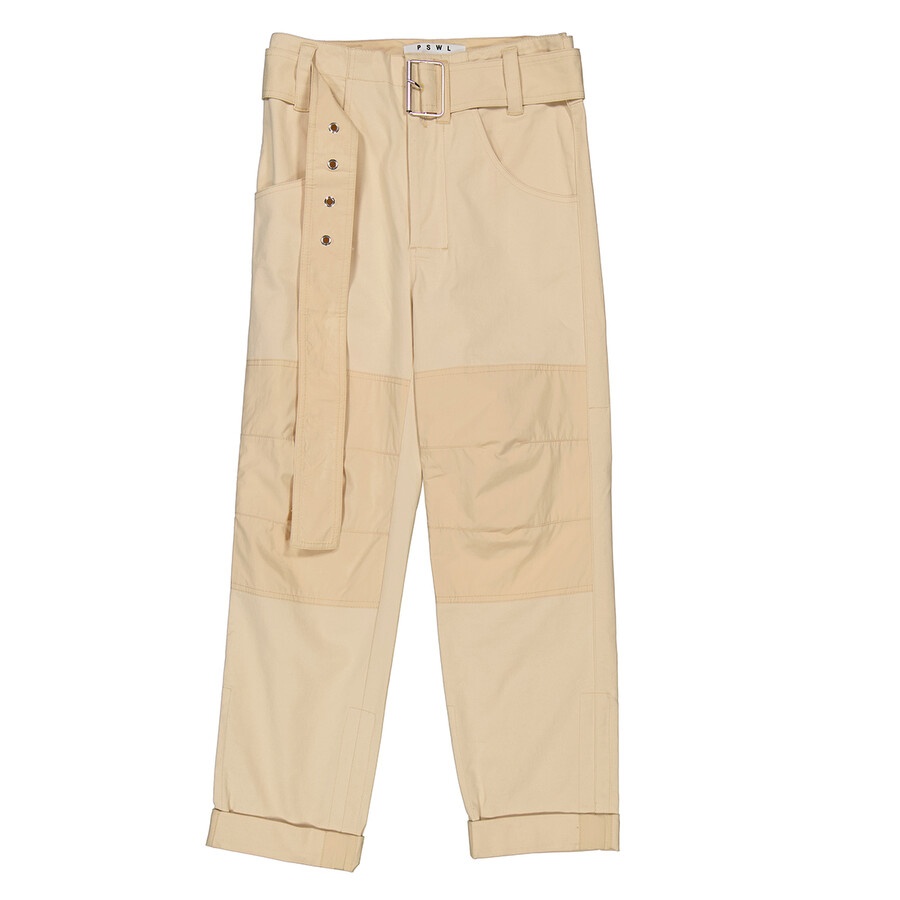 Proenza Schouler Ladies High Waisted Utility Belt Pants in Beige - 7