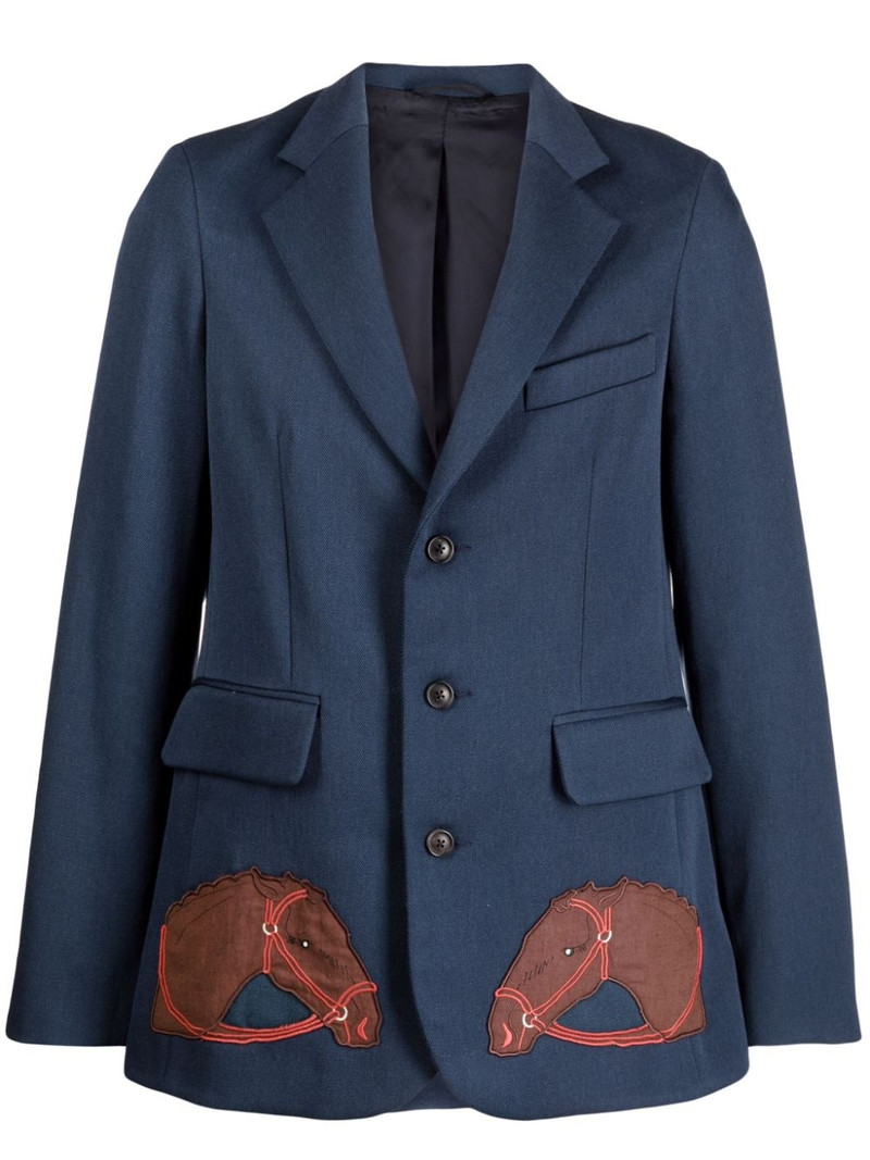 Pony AppliquÃ© suit jacket 1