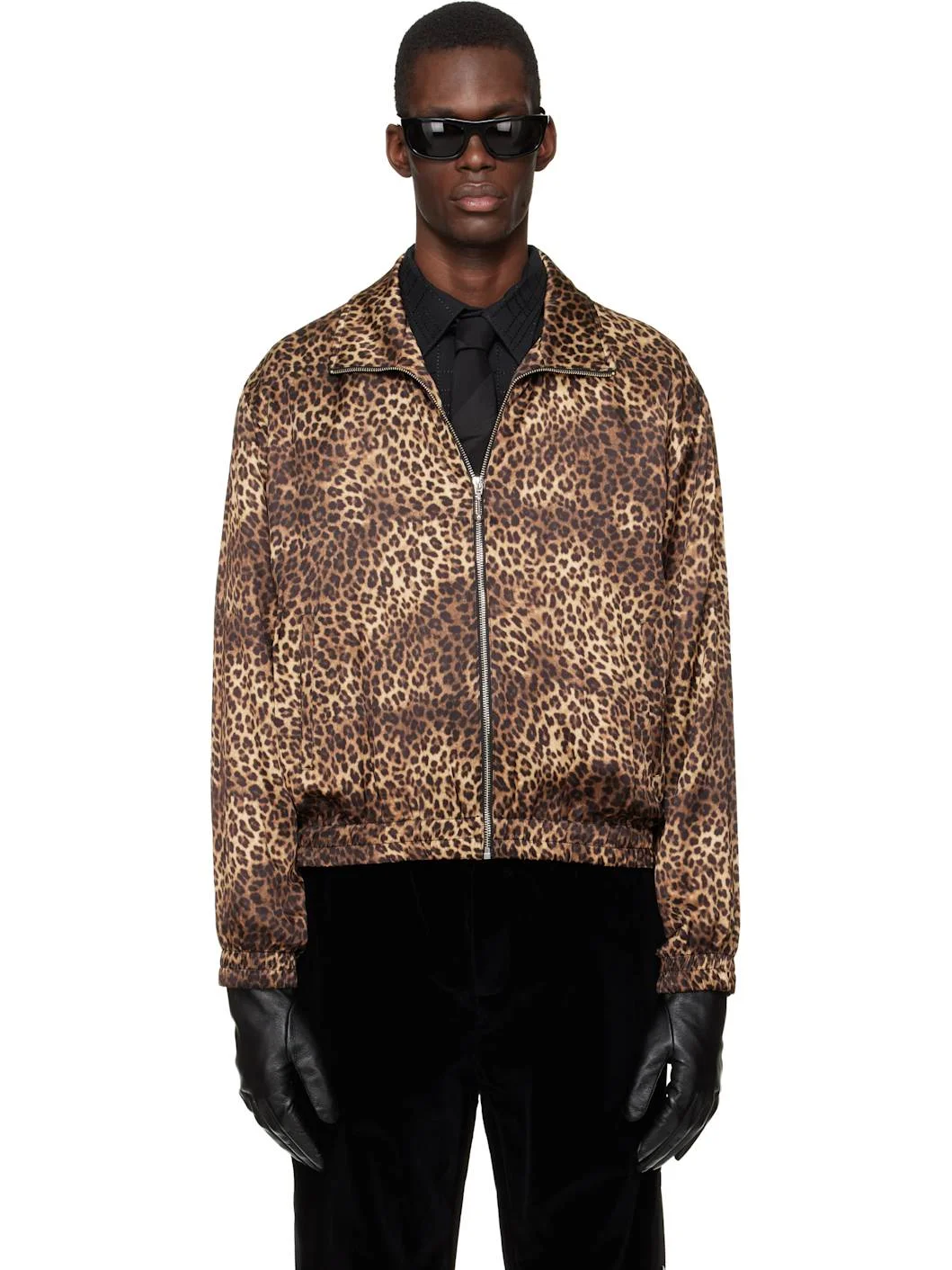 Brown Cheetah Track Jacket - 1