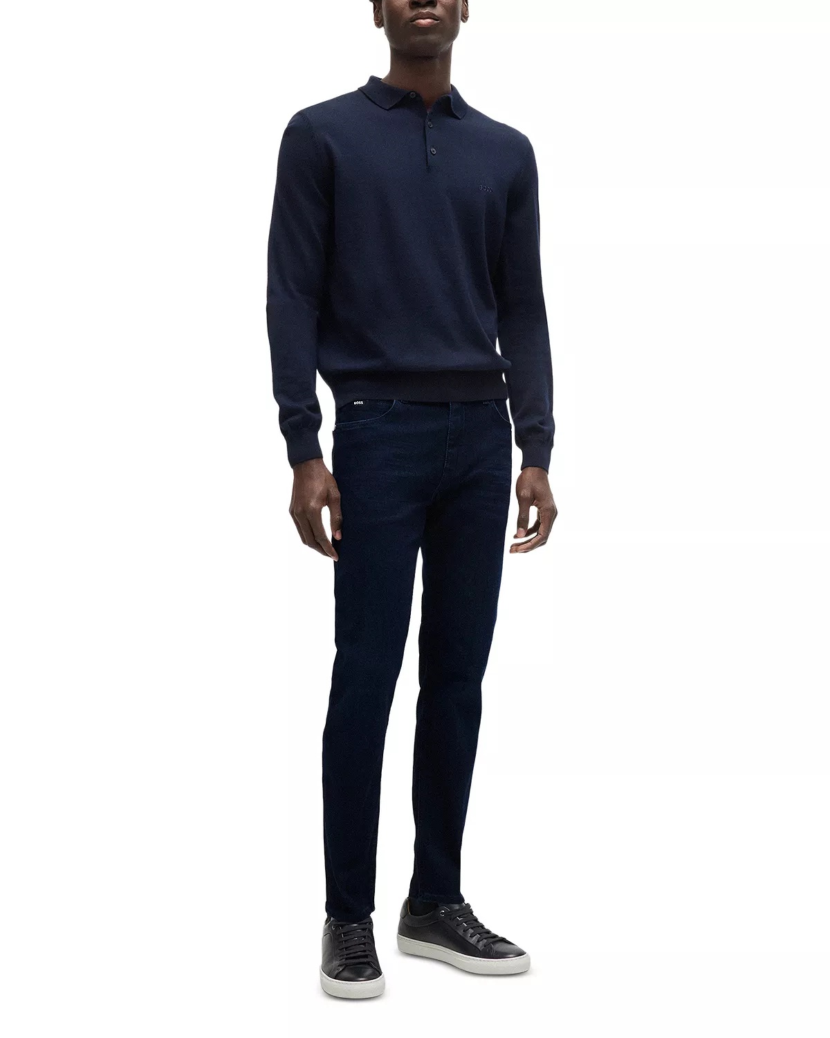 H Delaware Cotton Blend Slim Fit Jeans in Navy - 2