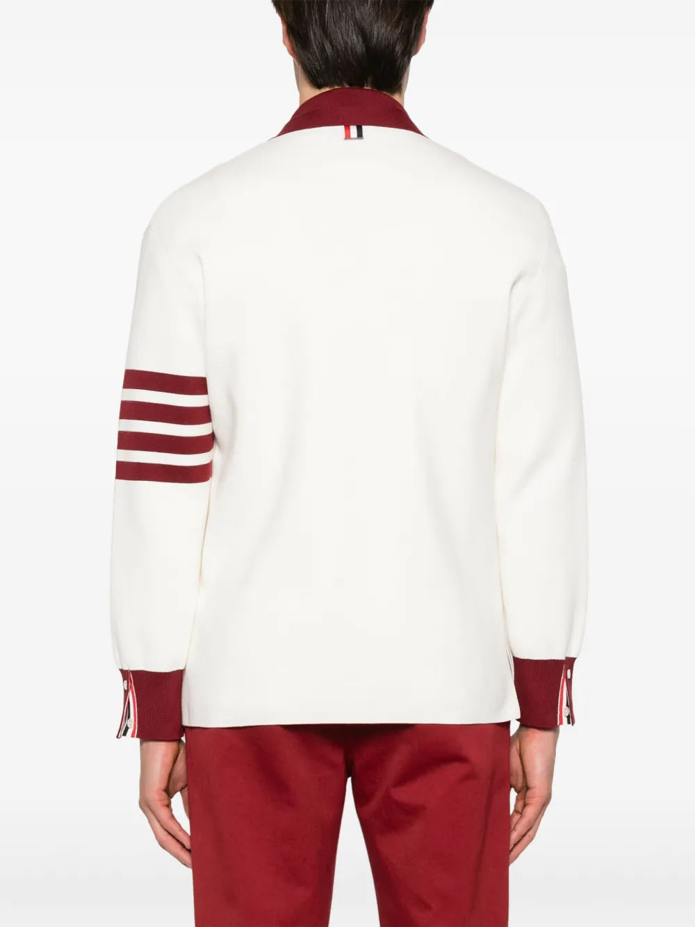Milano Stitch 4-Bar V Neck Rugby Fit Cardigan Men - 4