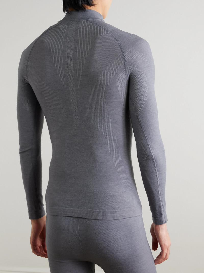 Printed Virgin Wool-Blend Jersey Half-Zip Ski Base Layer 4