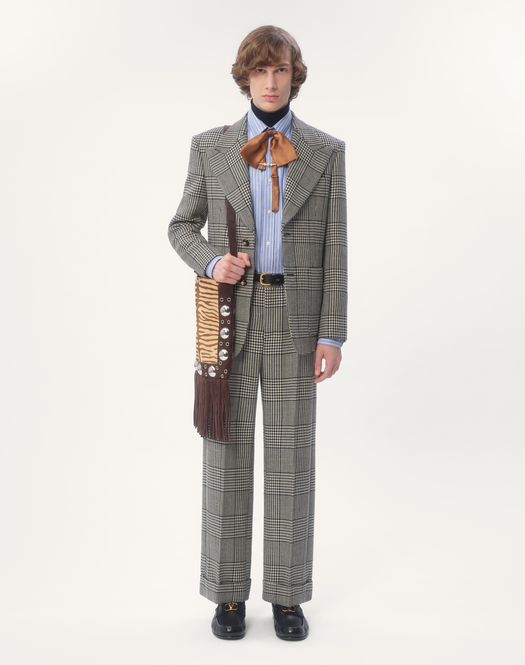 SINGLE-BREASTED WOOL JACKET WITH CHECK PATTERN ON HOUNDSTOOTH - 2