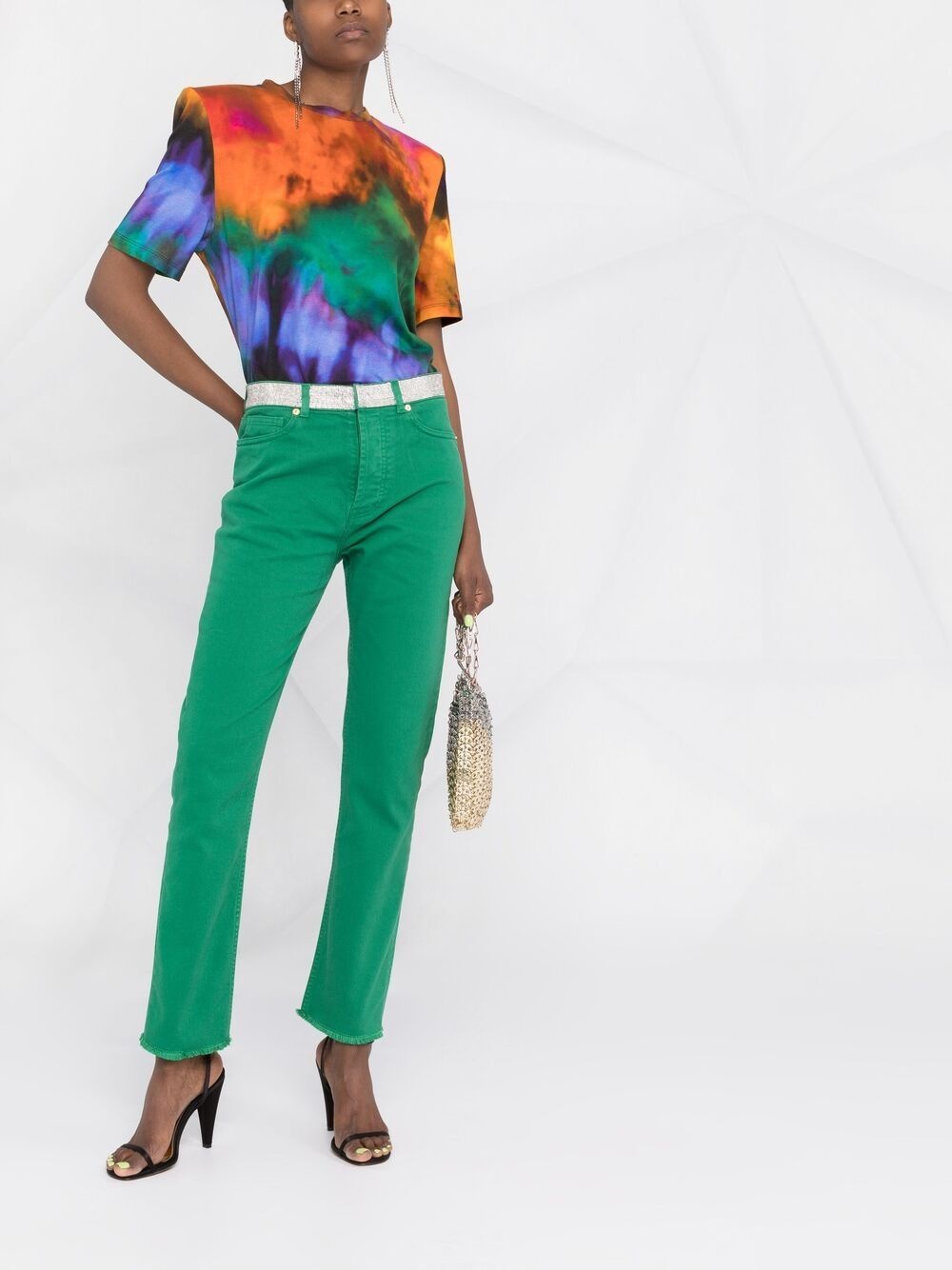 embellished-band jeans - 2