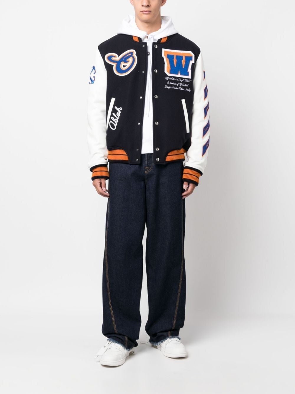 varsity patch bomber jacket - 2