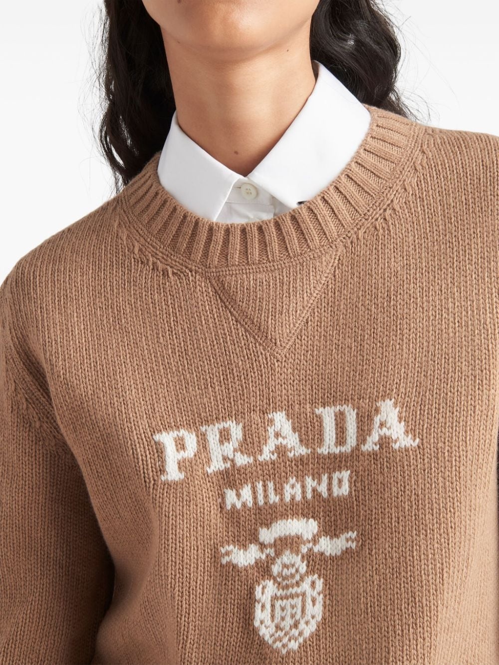 logo-intarsia cashmere jumper - 5
