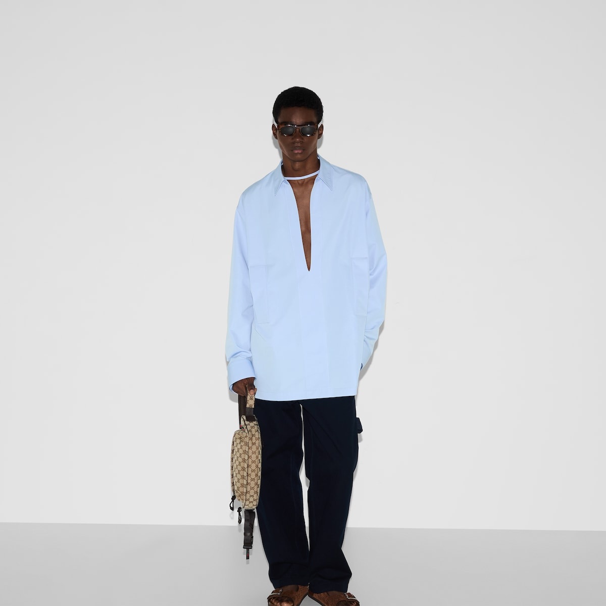 Embossed cotton poplin shirt - 6