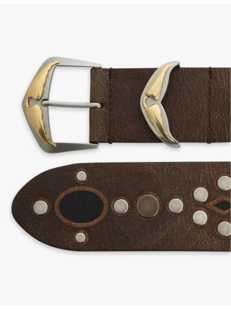 Zadig & Voltaire Jane stud-embellished leather belt outlook