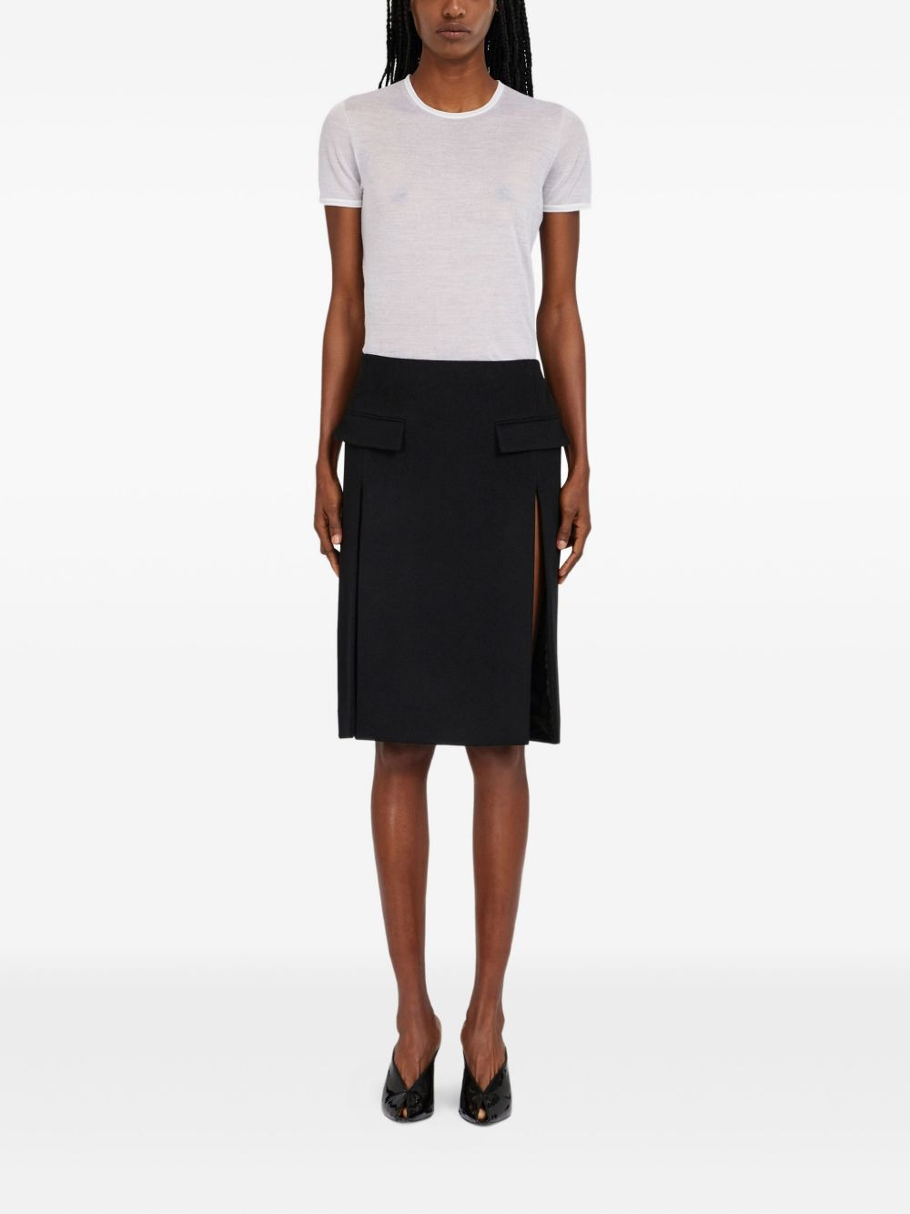 double-slit midi skirt - 2
