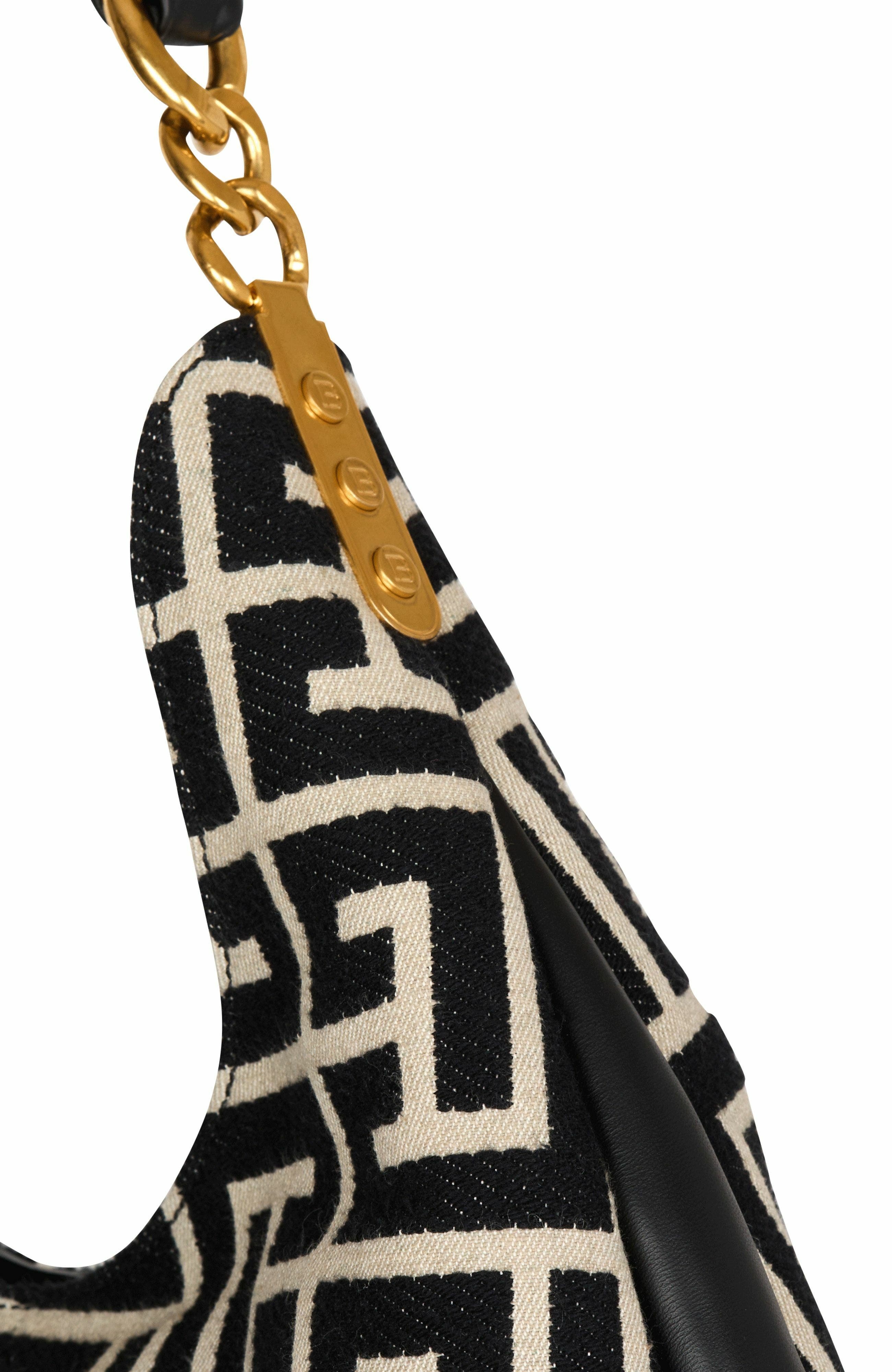 Balmain 1945 Soft Hobo Large monogrammed jacquard tote bag in Black at Nordstrom - 6