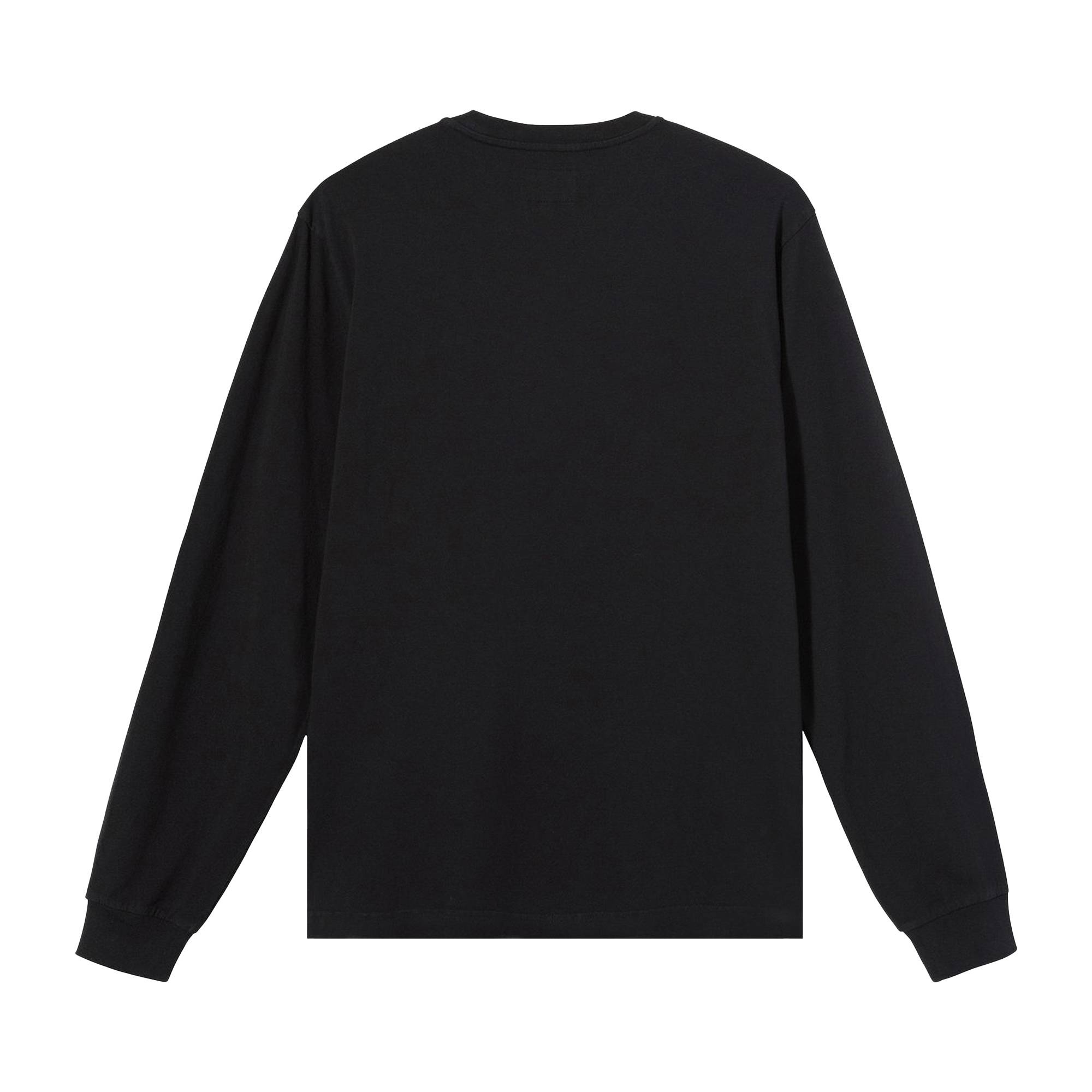 Stussy Stock Logo Long-Sleeve Crew 'Black' - 2
