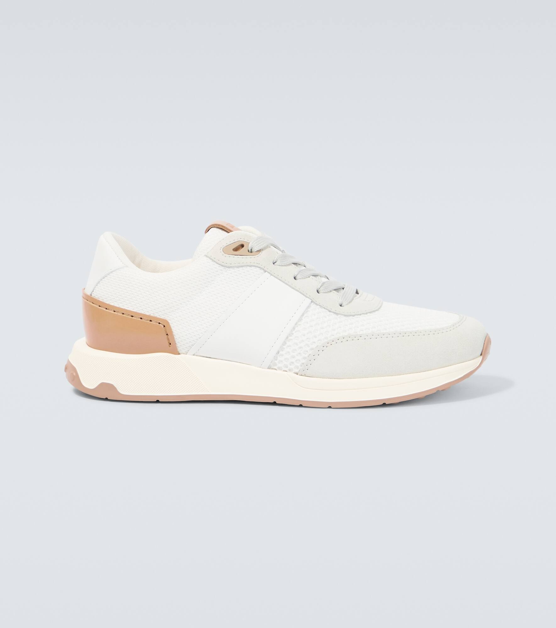 Leather-trimmed sneakers - 1