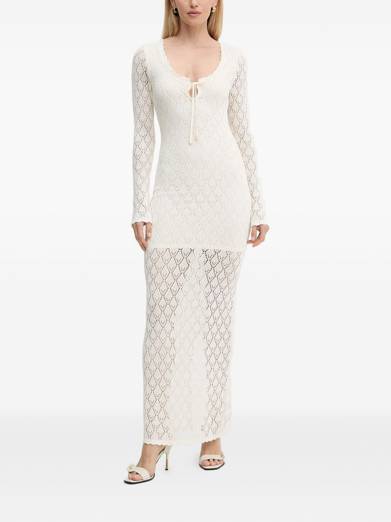 GUESS USA lace-up crochet maxi dress outlook