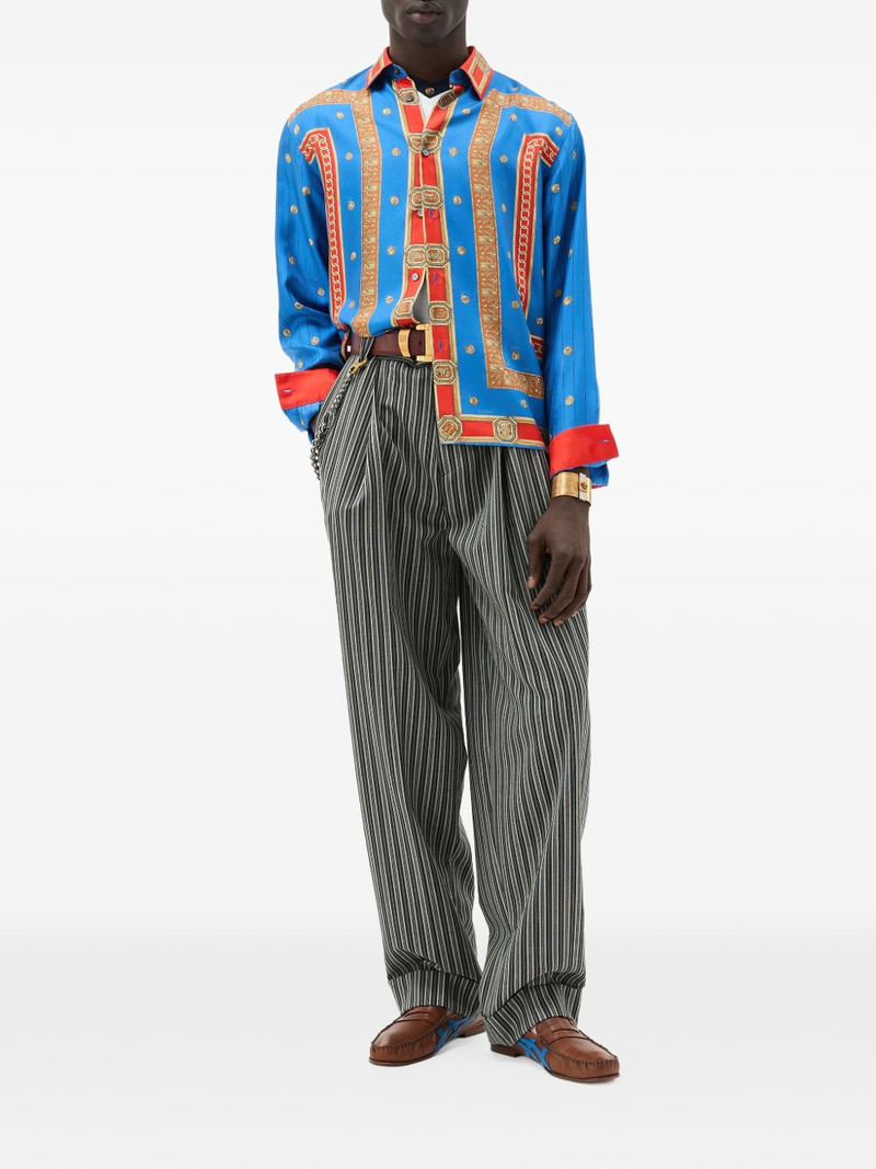 VERSACE striped pleated trousers outlook