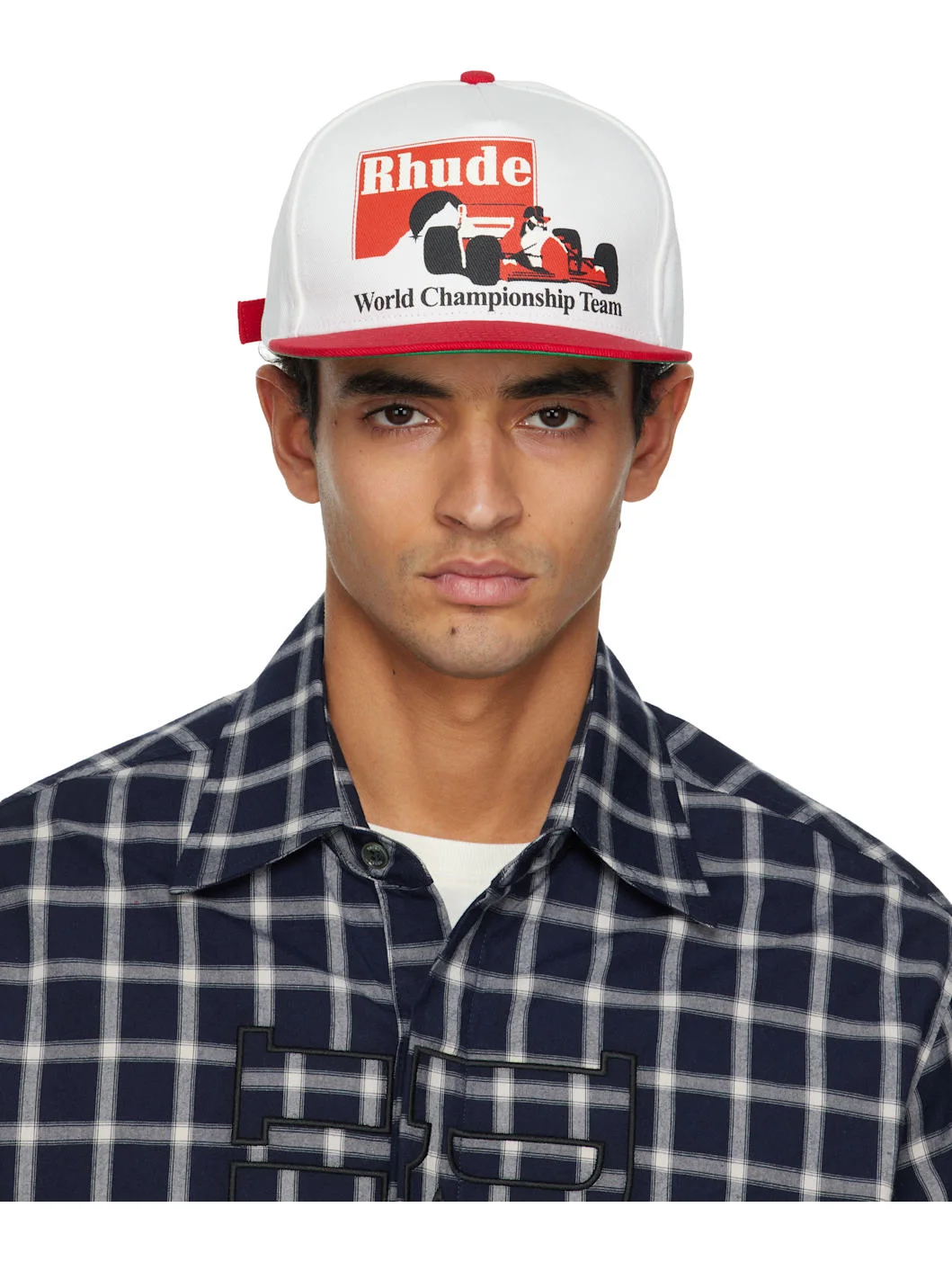 Red & White 'Rhude' Trophy Racing Cap - 1