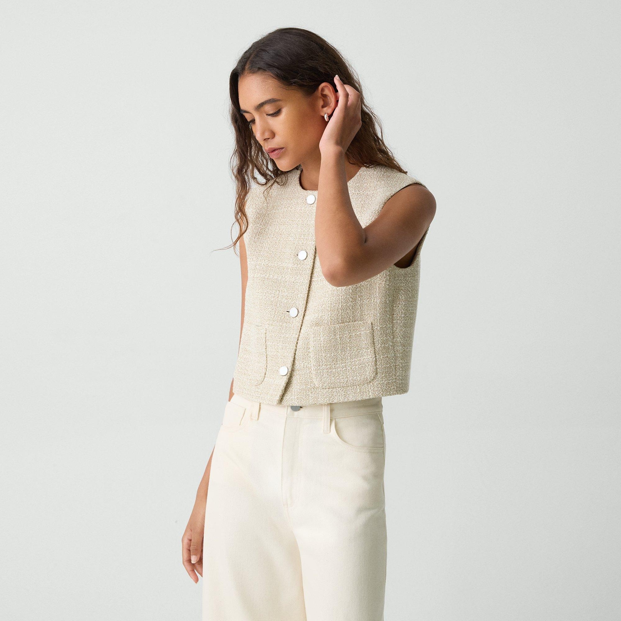 Patch Pocket Vest in Texture Tweed - 3