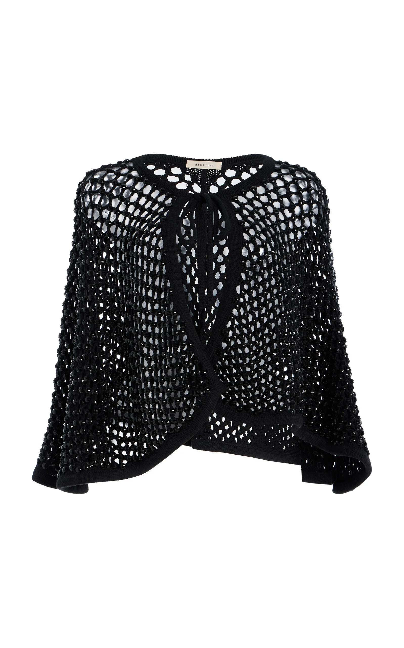 Crystal-Embellished Knit Capelet black - 1