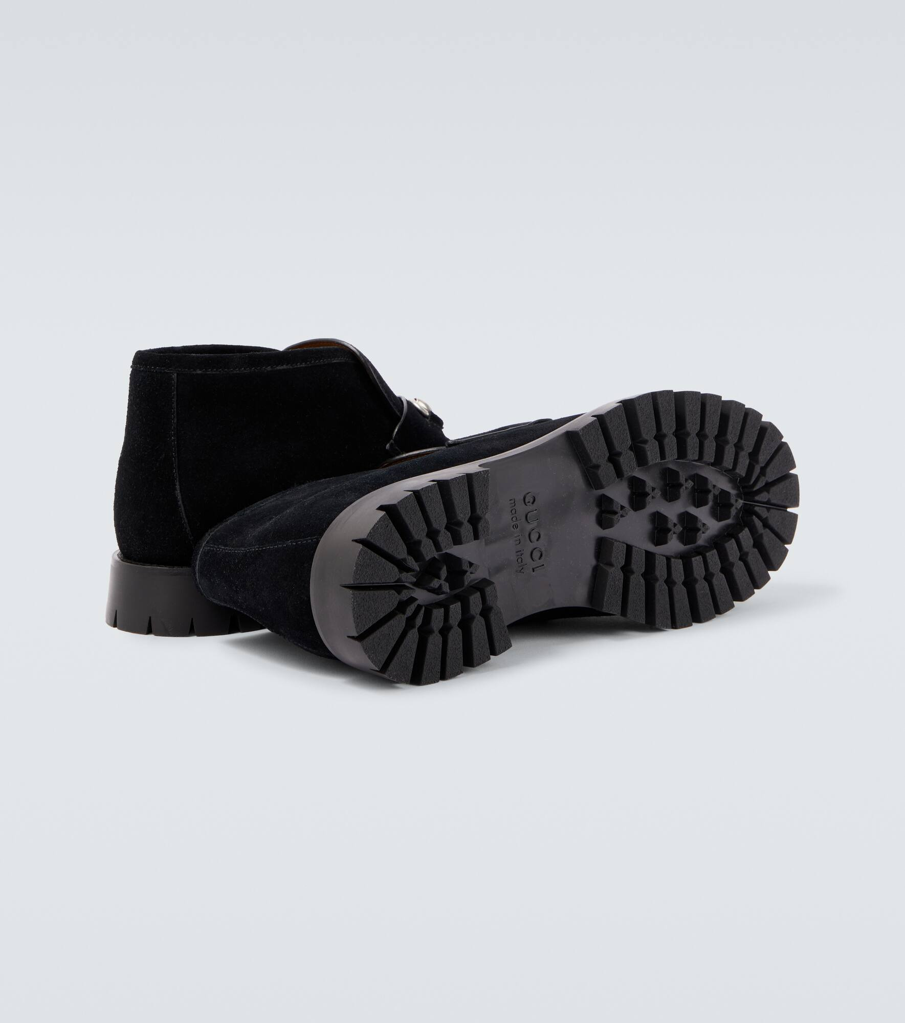 Horsebit suede ankle boots - 7
