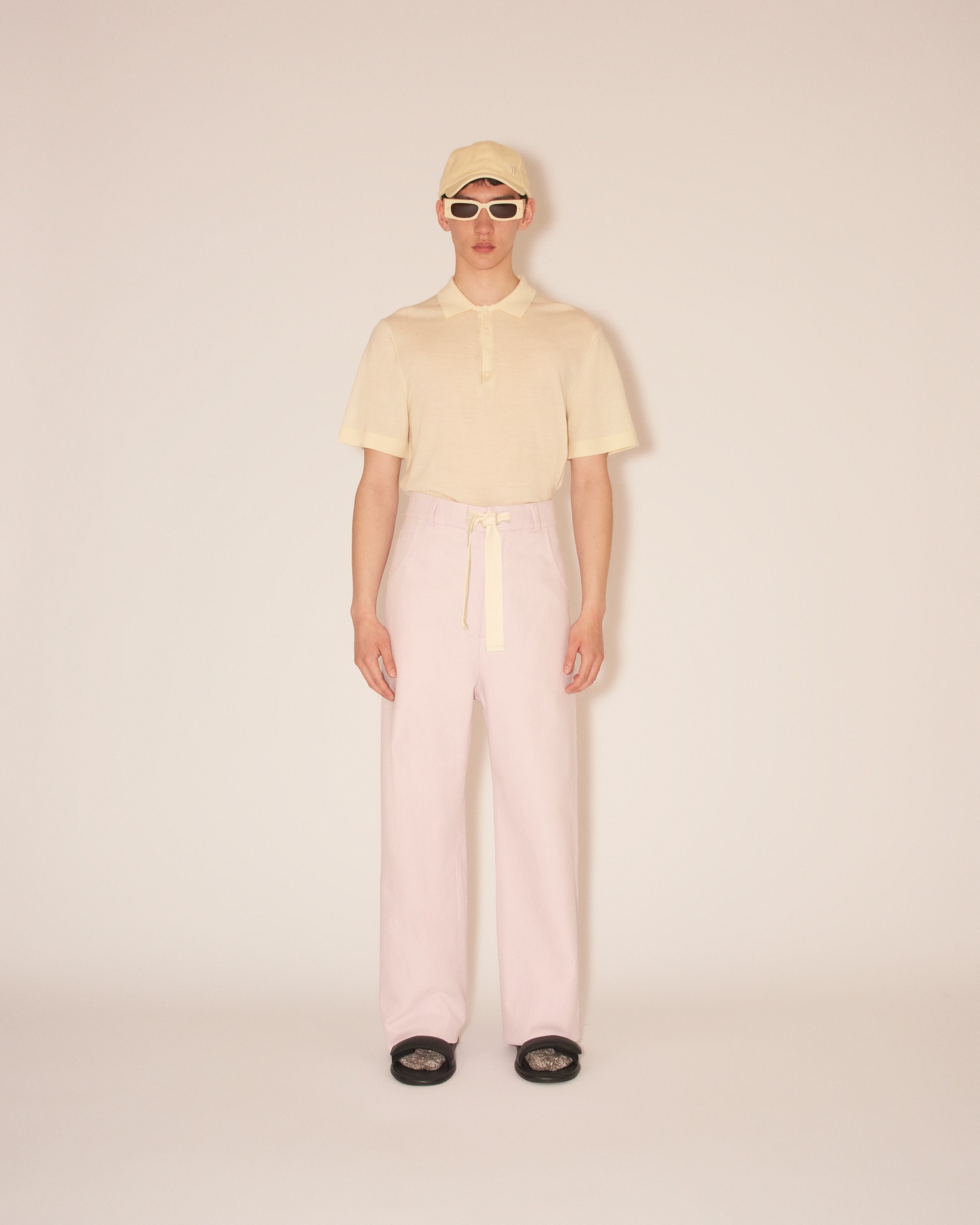 MARO - Knitted polo shirt  - Coconut - 3