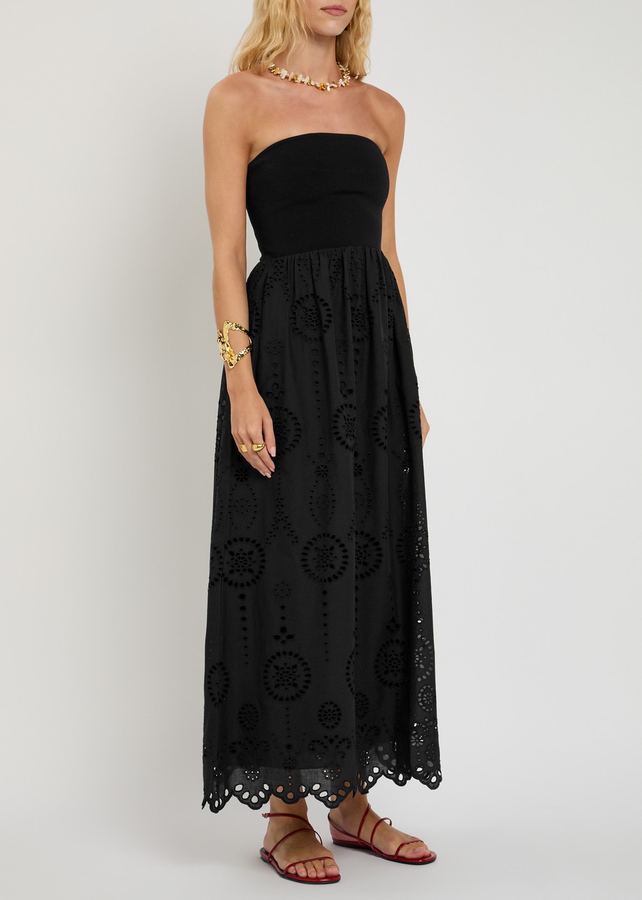 Matteau Strapless Broderie Anglais Cotton Midi Dress - 2