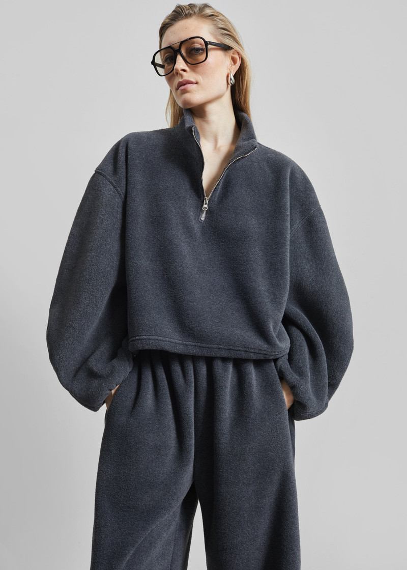 Treveray Fleece Half-Zip Sweatshirt - Dark Grey 9