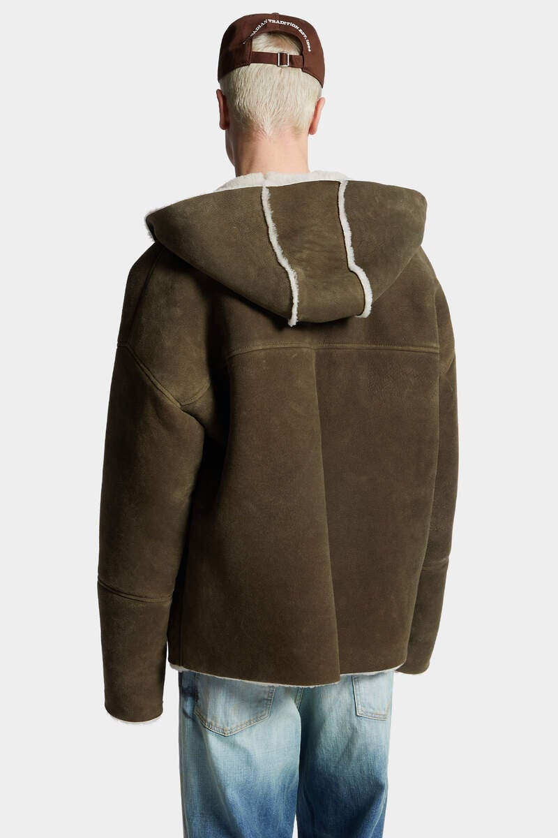 SHEARLING HOODED SWEATSHIRT - 4