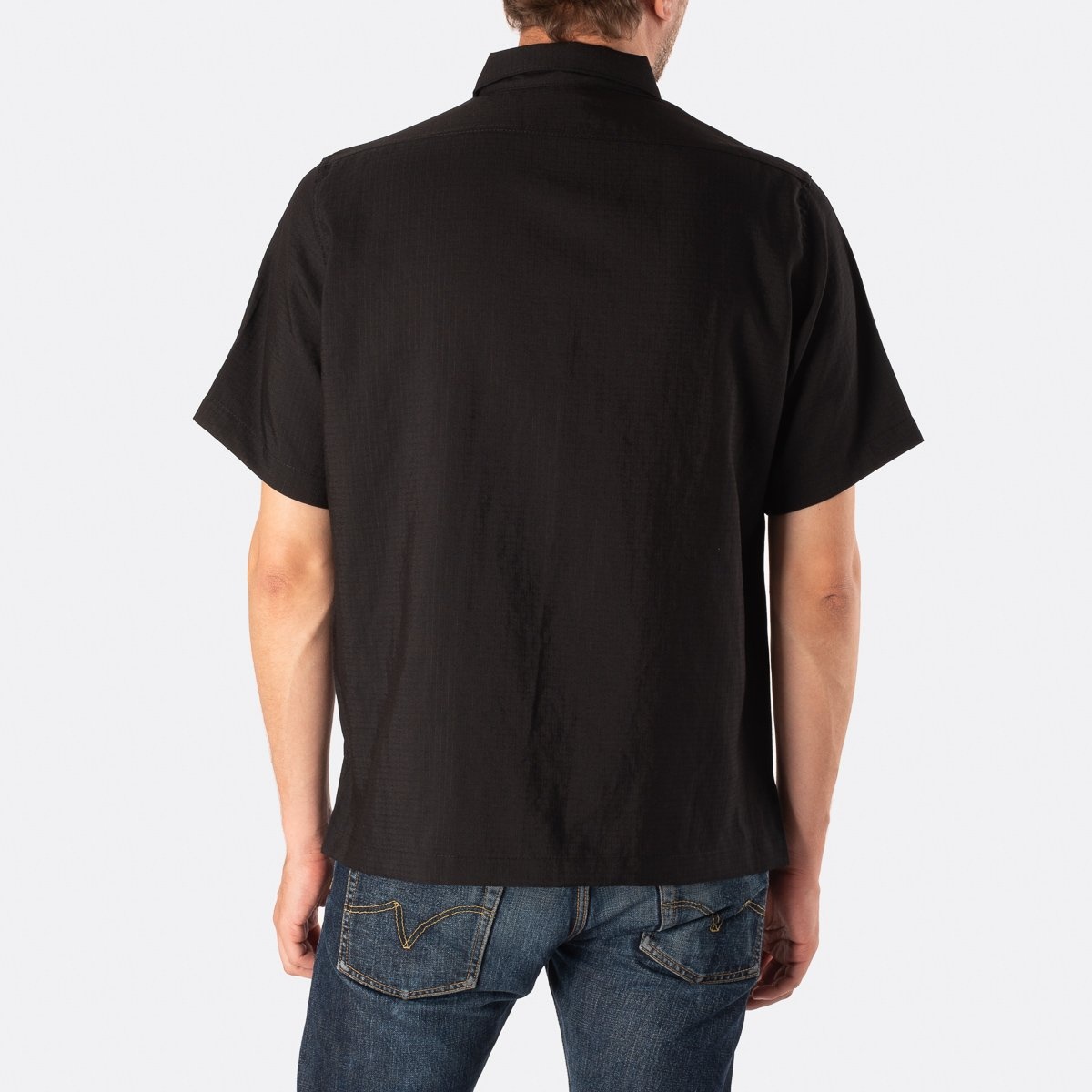 IHSH-286-BLK Ripstop Short Sleeved Mechanic Shirt - Black - 3