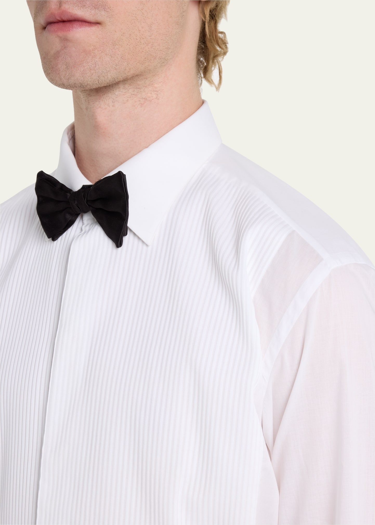 Pleated Poplin French-Cuff Dress Shirt - 5
